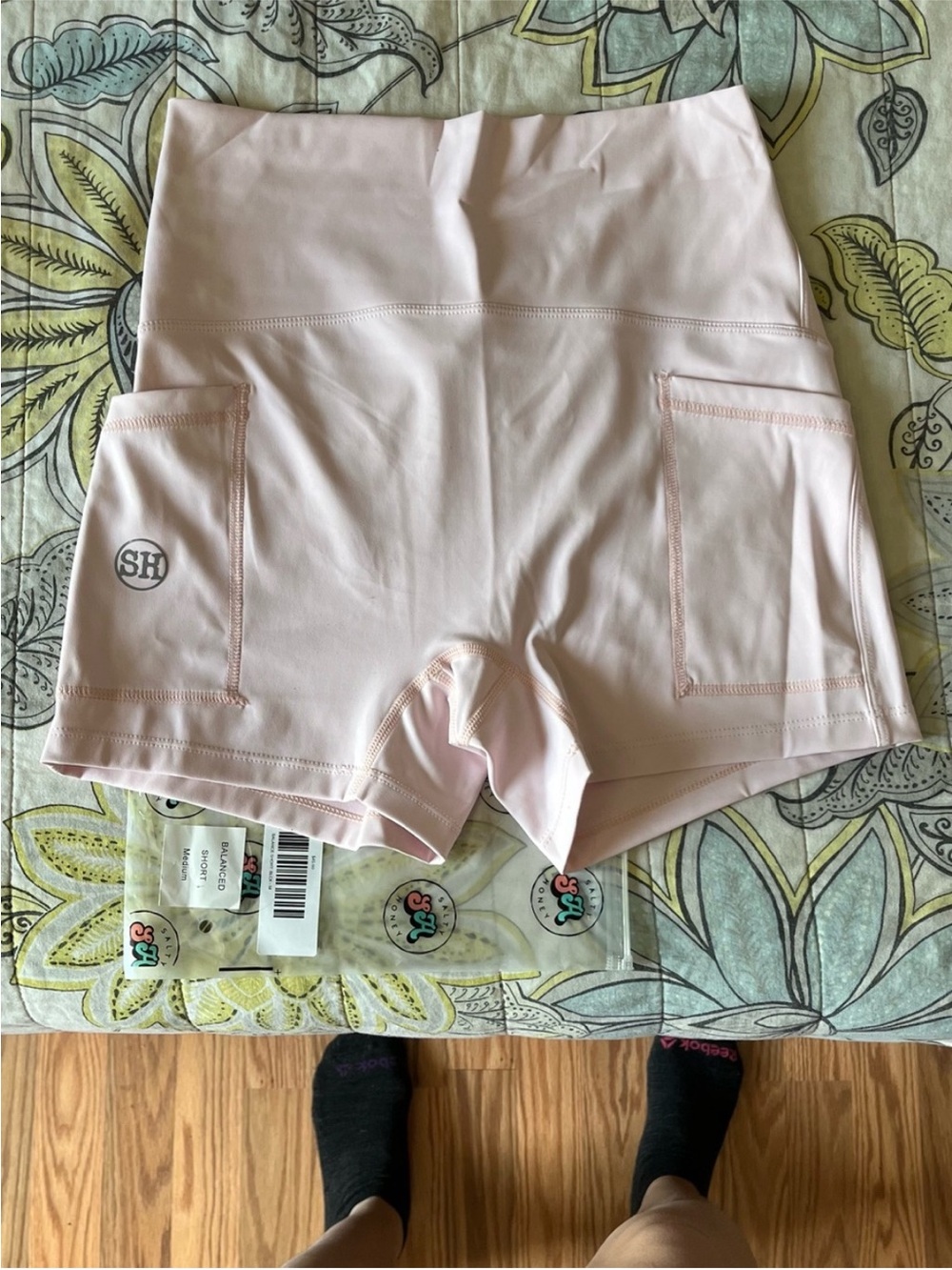 Balance shorts Light Pink Pocket Bike Shorts with SH Logo